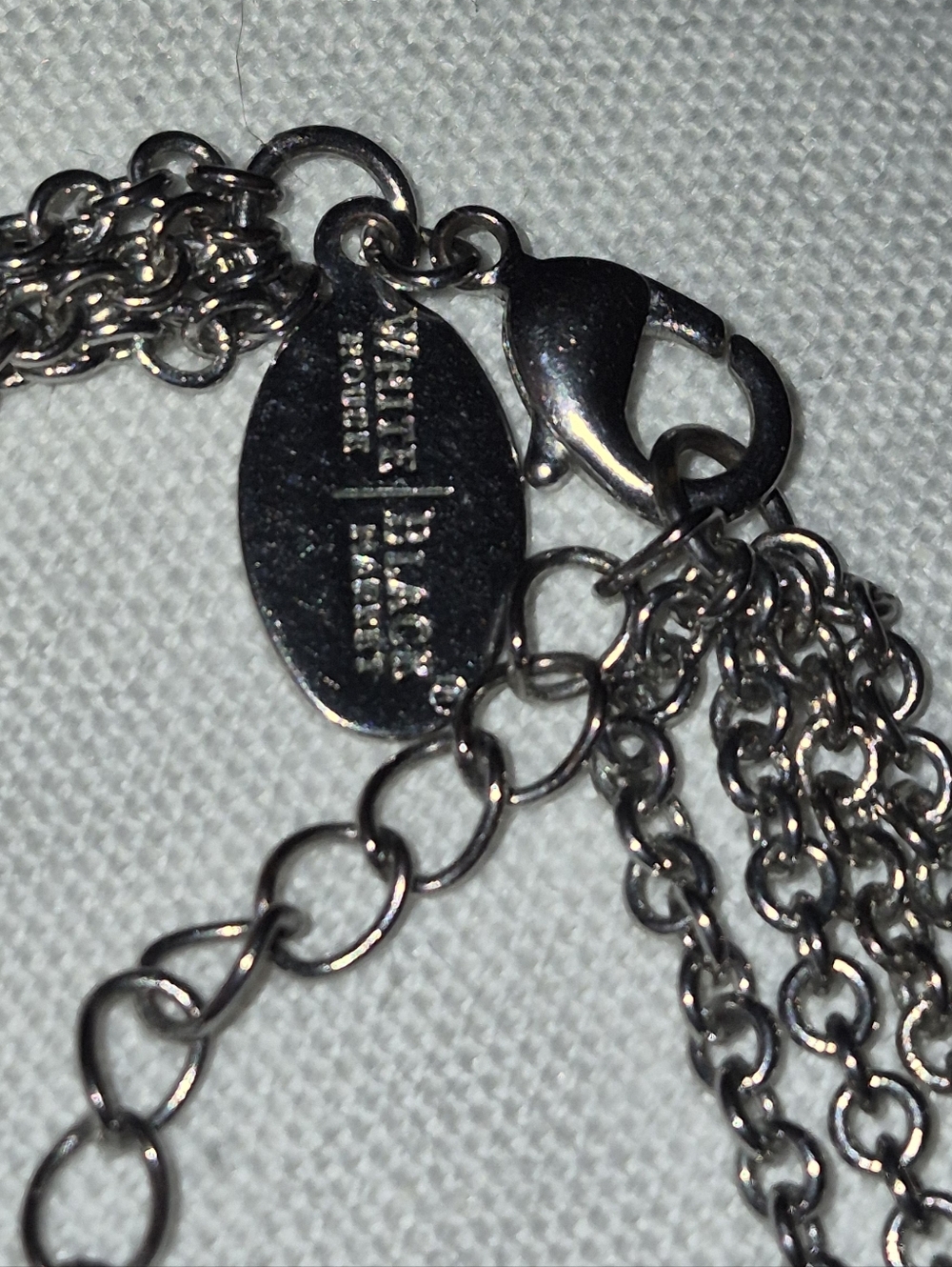 WHBM Multi-Strand Silver Tone Crystal Necklace - Elegant Clear Stones - Picture 2 of 3